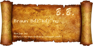 Braun Bökény névjegykártya